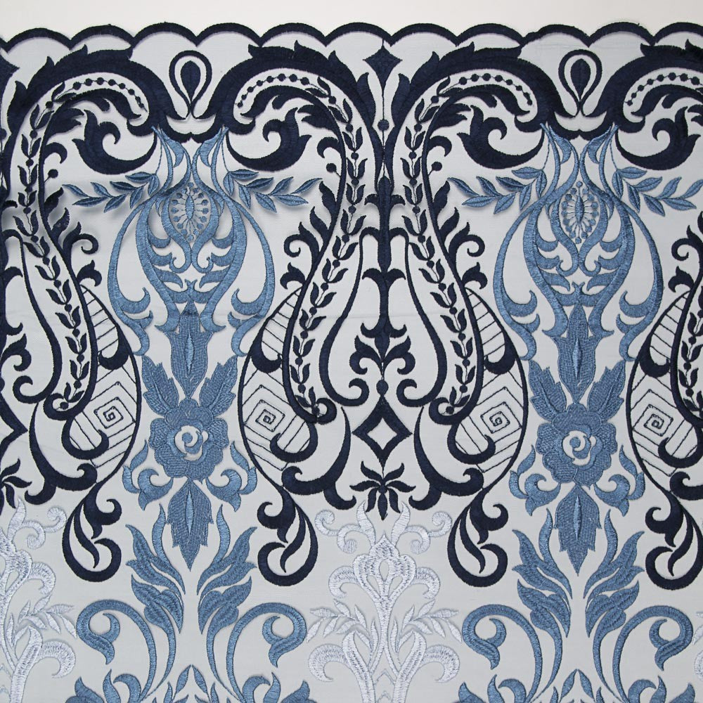 Tule Bordado Degradê Azul - Ribes y Casals