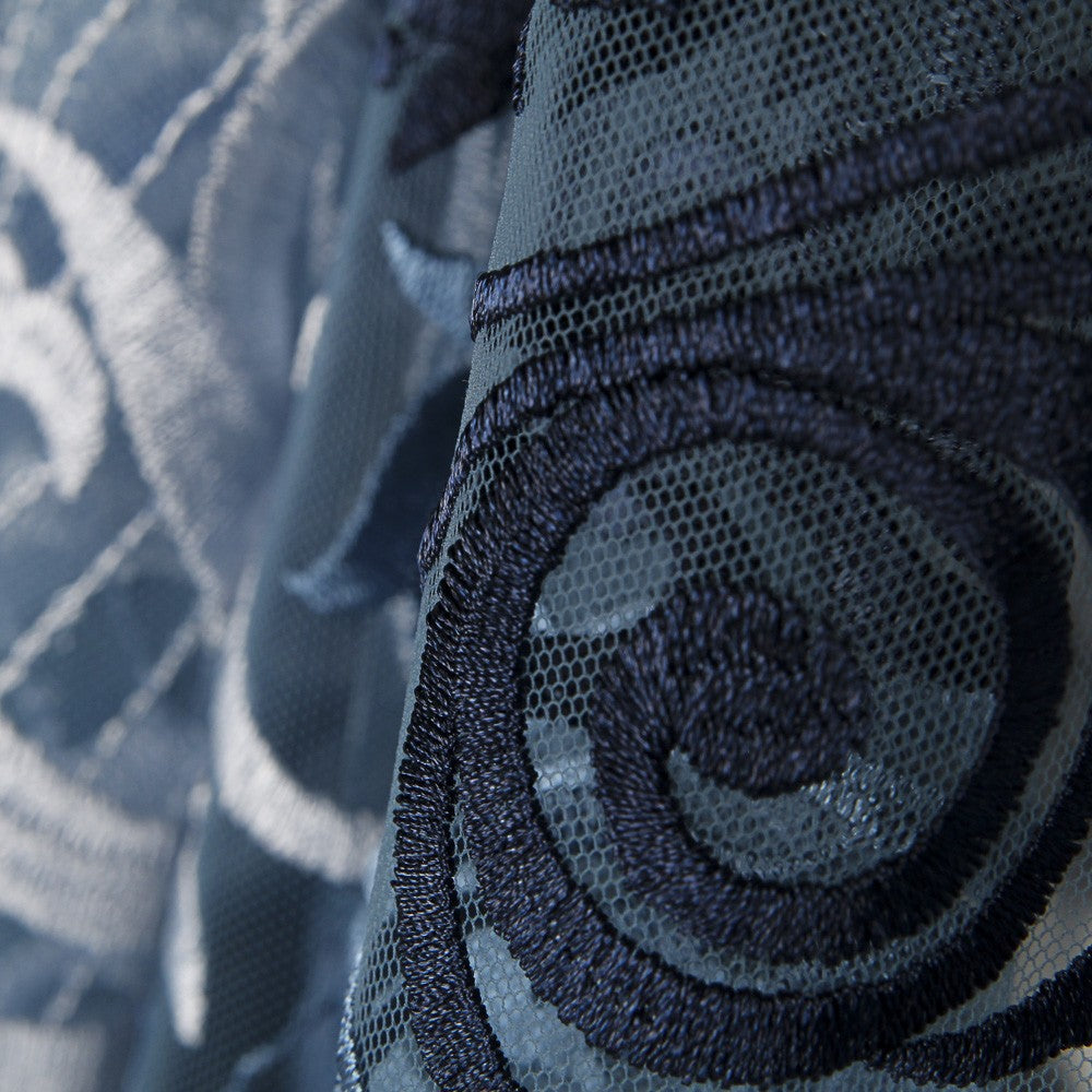 Tule Bordado Degradê Azul - Ribes y Casals