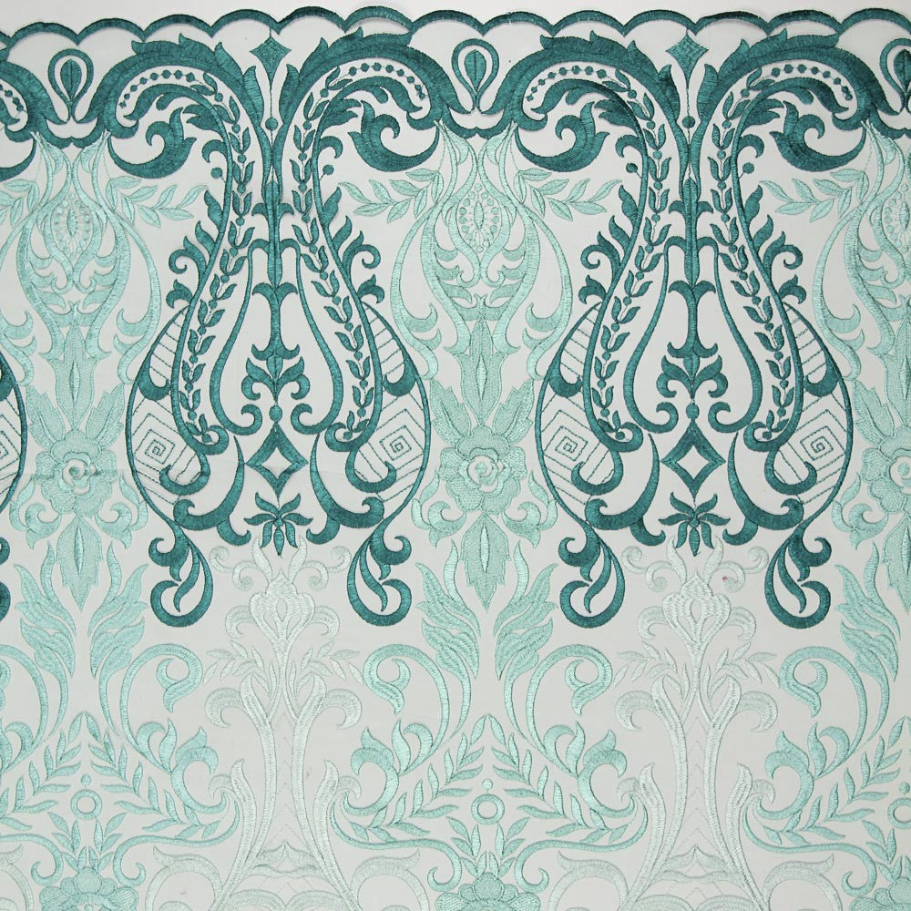 Tule Bordado Degradê Verde - Ribes y Casals