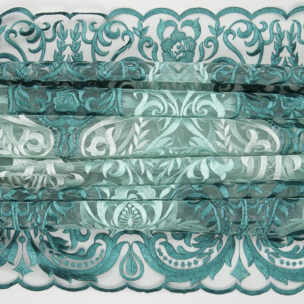 Tule Bordado Degradê Verde - Ribes y Casals