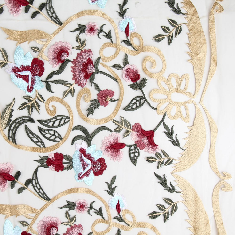 Tule Bordado Manila Vermelho Preto - Ribes y Casals