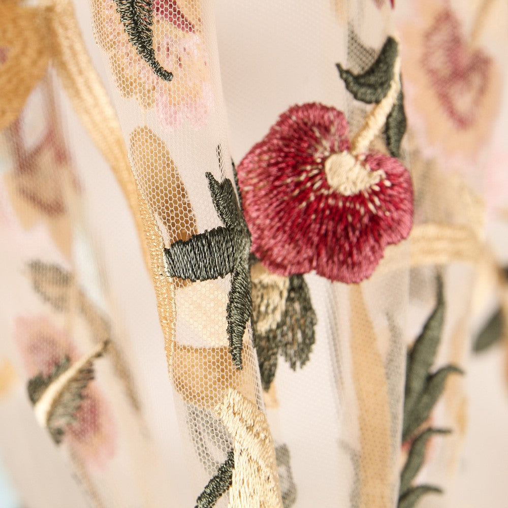 Tule Bordado Manila Vermelho Preto - Ribes y Casals