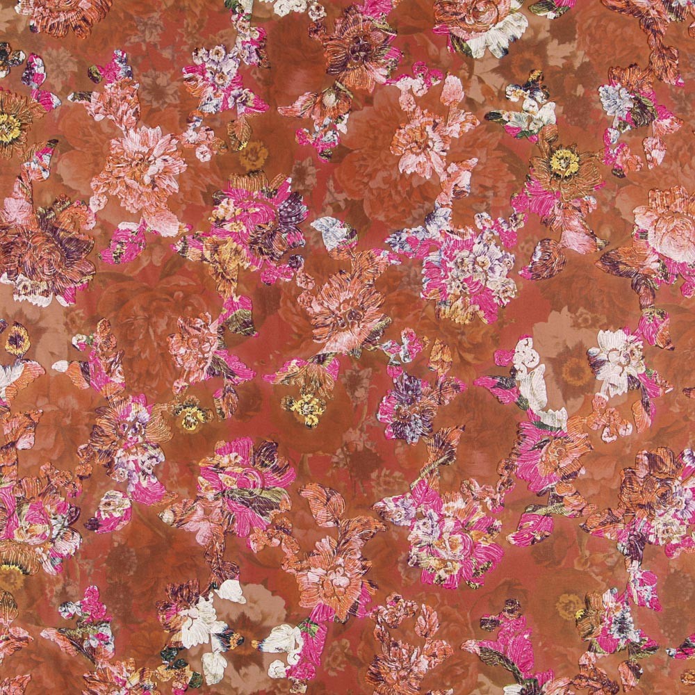 Tule Bordado Flores Coloridas - Ribes y Casals