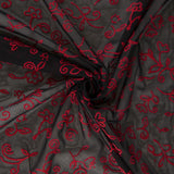 Tule Elástico Floral Encarnado - Ribes y Casals