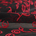 Tule Elástico Floral Encarnado - Ribes y Casals