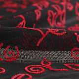 Tule Elástico Floral Encarnado - Ribes y Casals