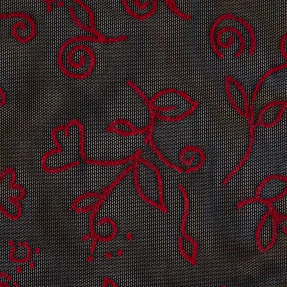 Tule Elástico Floral Encarnado - Ribes y Casals