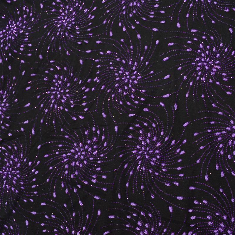 Tule fantasia Glitter preto roxo - Ribes y Casals