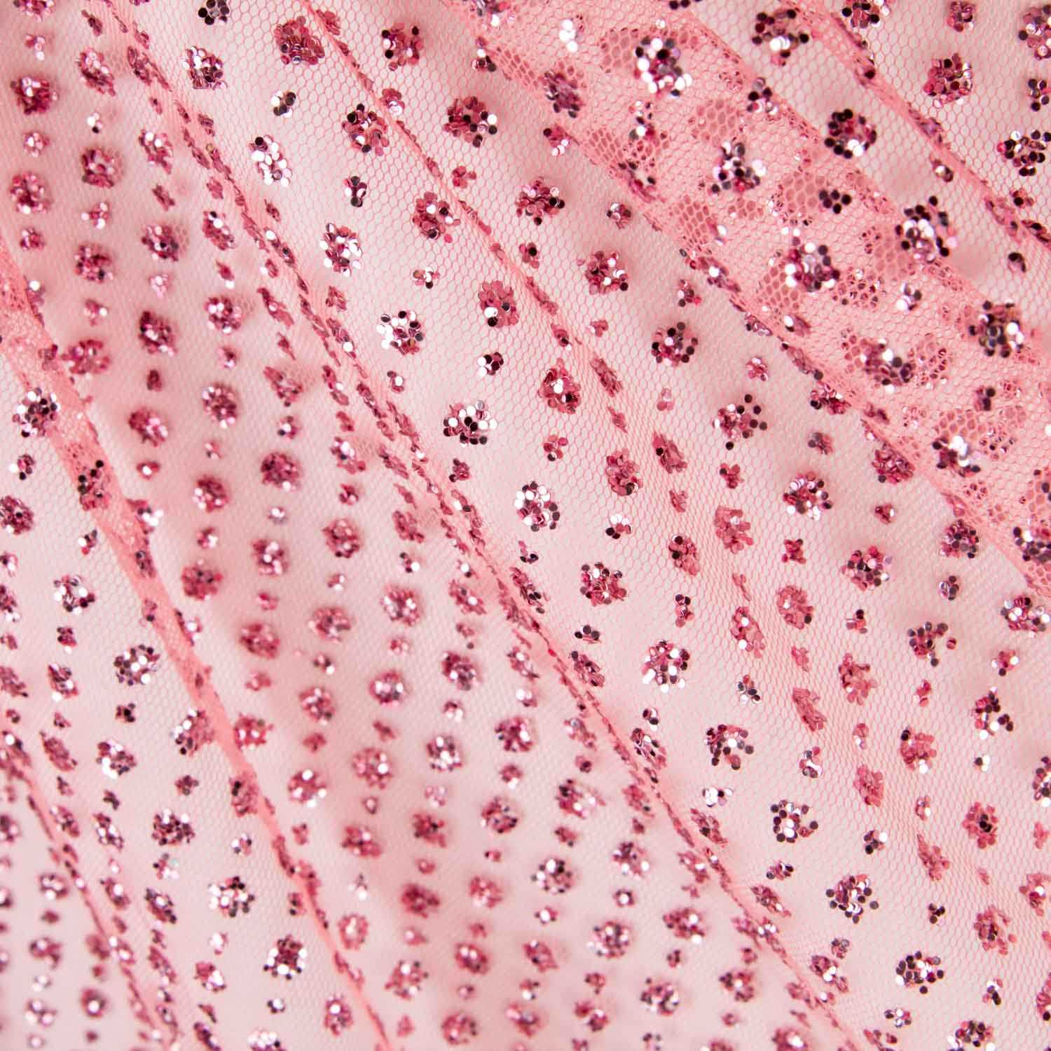 Tule De Lantejoulas Glitter Rosa  - Ribes y Casals