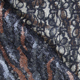 Renda com Lantejolas Marinho e Castanho - Ribes y Casals