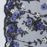 Tule Bordado Flores Azul - Ribes y Casals