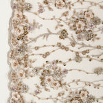 Tule Bordado Flores Dourado - Ribes y Casals