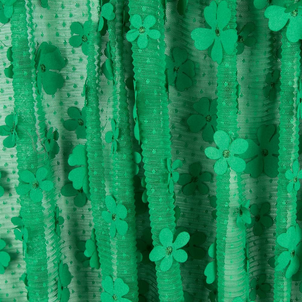 Tule Plissado Flor Verde - Ribes y Casals