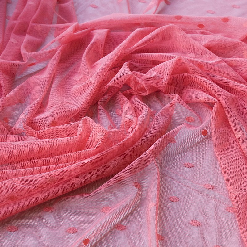 Tule Plumeti Elástico Coral - Ribes y Casals