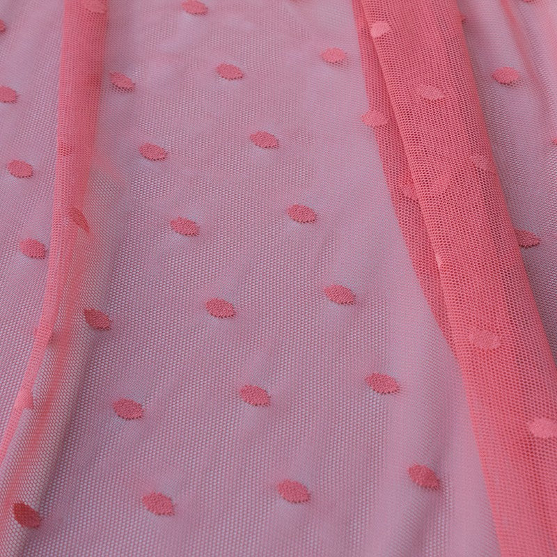 Tule Plumeti Elástico Coral - Ribes y Casals