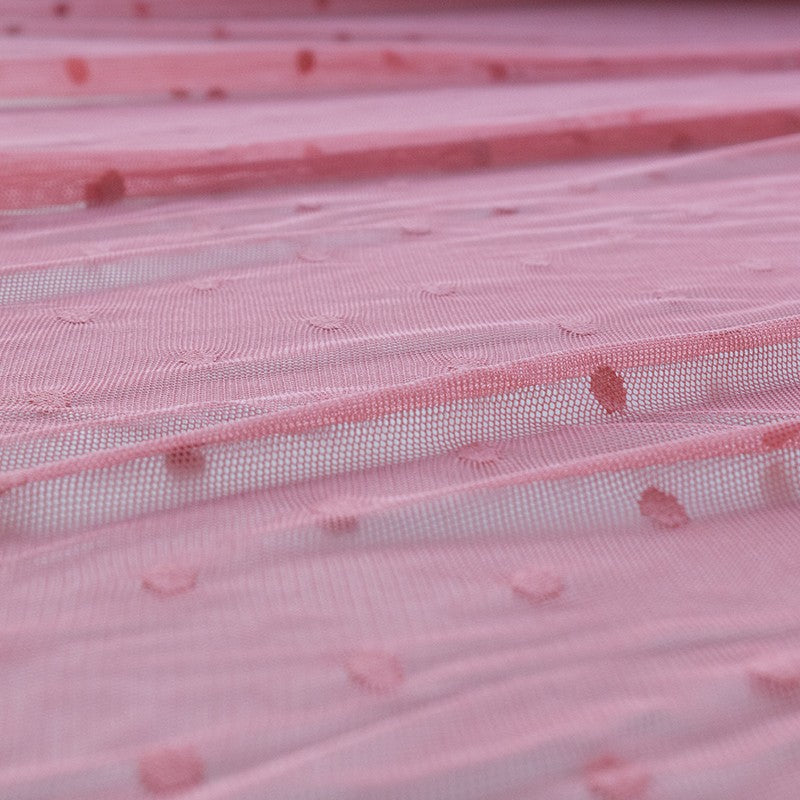 Tule Plumeti Elástico Coral - Ribes y Casals