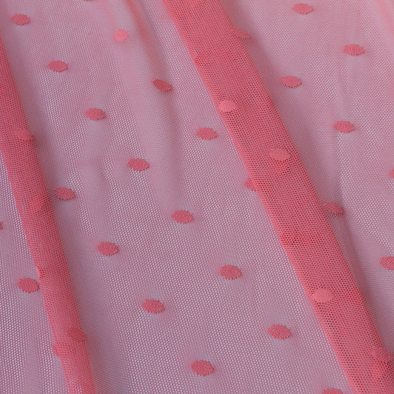 Tule Plumeti Elástico Coral - Ribes y Casals