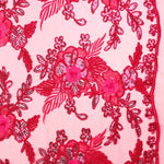 Tule Bordado Fantasia Flor  Morango - Ribes y Casals