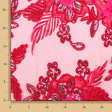 Tule Bordado Fantasia Flor  Morango - Ribes y Casals