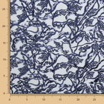 Tule Bordado Flor Azul Marinho - Ribes y Casals