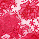 Tule Bordado Flor Fúcsia - Ribes y Casals