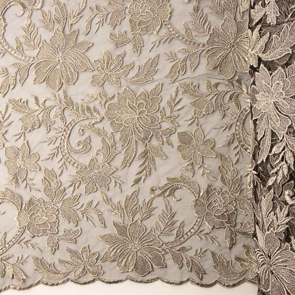 Tule Bordado Flor Vison - Ribes y Casals