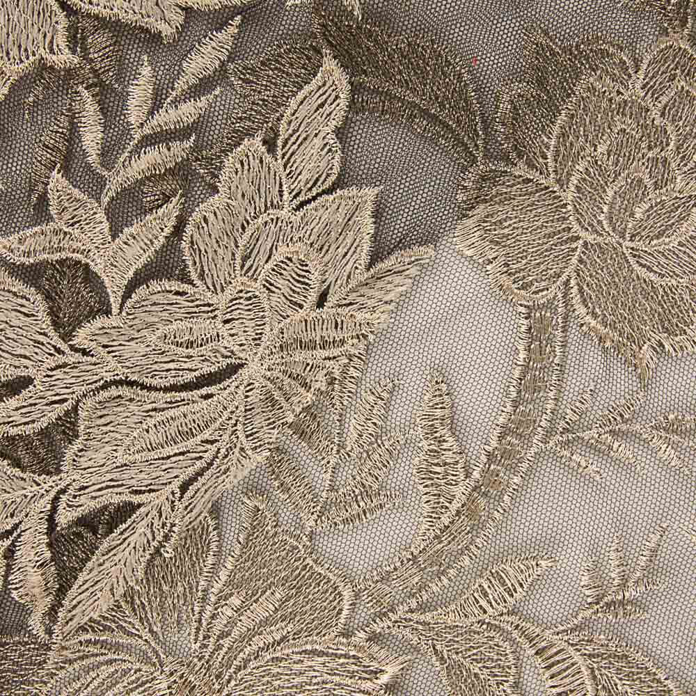 Tule Bordado Flor Vison - Ribes y Casals