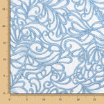 Tule Bordado Geo Azul  Denim - Ribes y Casals