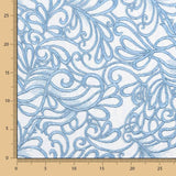 Tule Bordado Geo Azul  Denim - Ribes y Casals