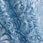 Tule Bordado Geo Azul  Denim - Ribes y Casals