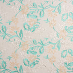 Tule Bordado Lantejoulas Folhas Verde Água - Ribes y Casals