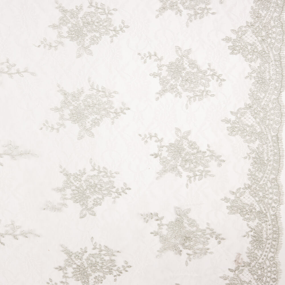 Tule Bordado Lurex Prata - Ribes y Casals