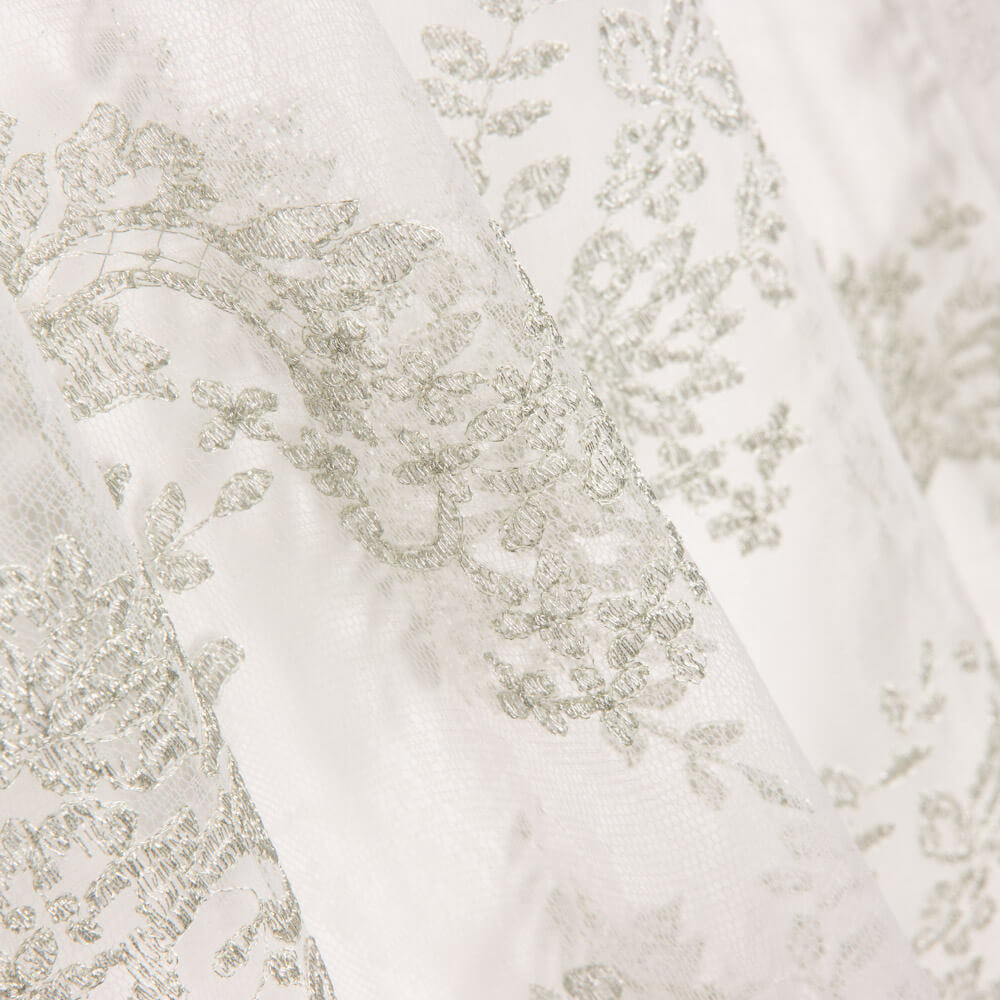 Tule Bordado Lurex Prata - Ribes y Casals