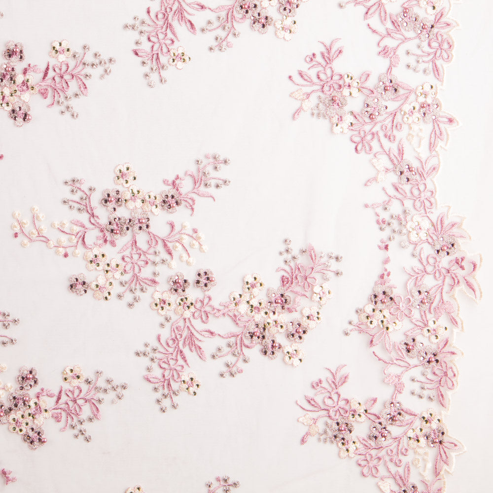 Tule Lantejoulas Jardim Rosa - Ribes y Casals