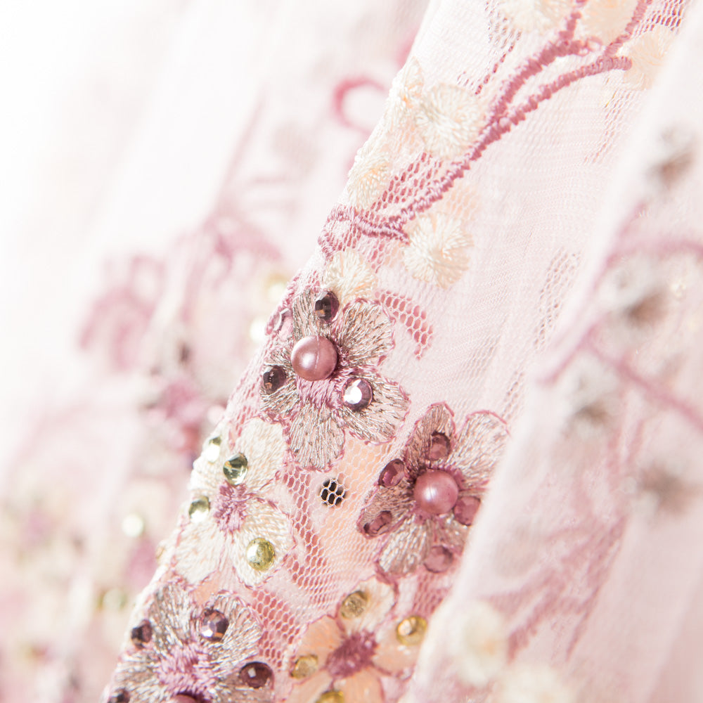 Tule Lantejoulas Jardim Rosa - Ribes y Casals