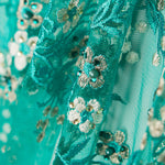 Retal Tul Lentejuela Jardín Verde 45x140 cm - Ribes y Casals