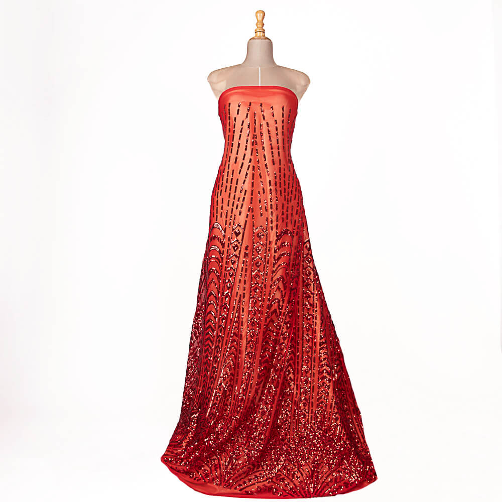 Tul Lentejuela Lycra Cher Rojo - Ribes y Casals