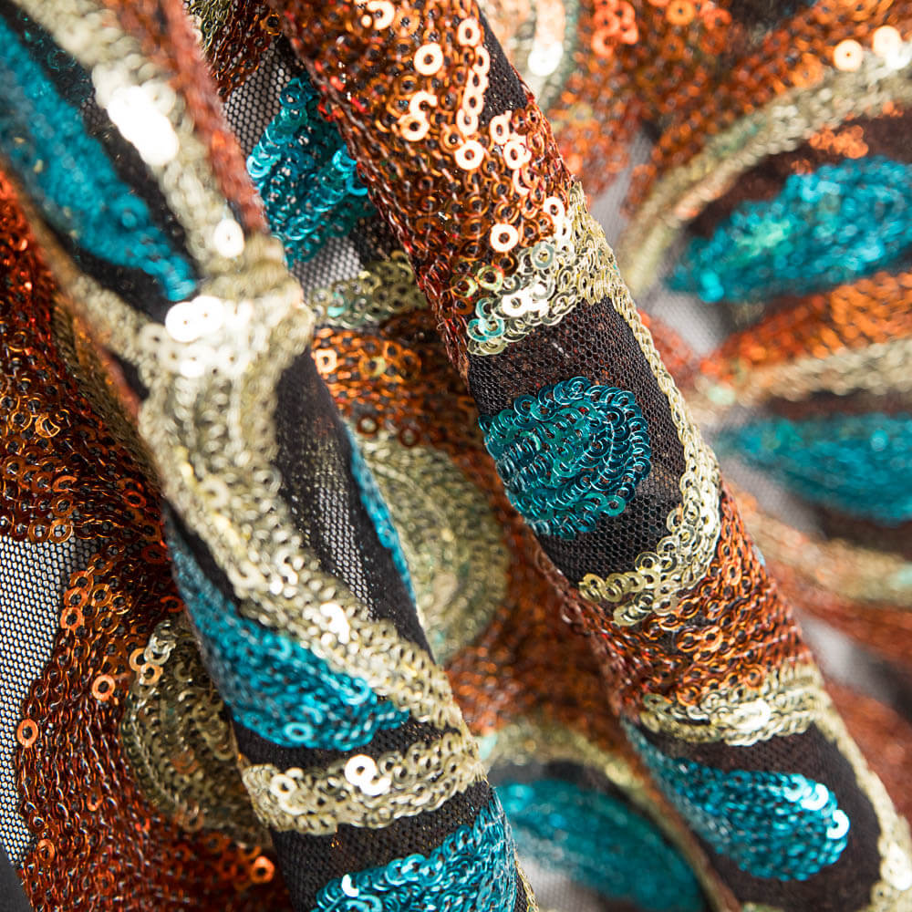 Tul Lentejuela Fantasía Real Naranja - Ribes y Casals