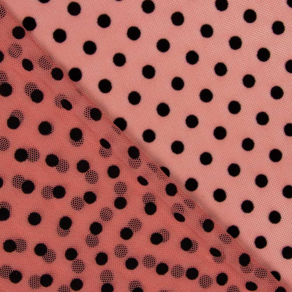 Tule Lycra Flocado Rosa - Ribes y Casals