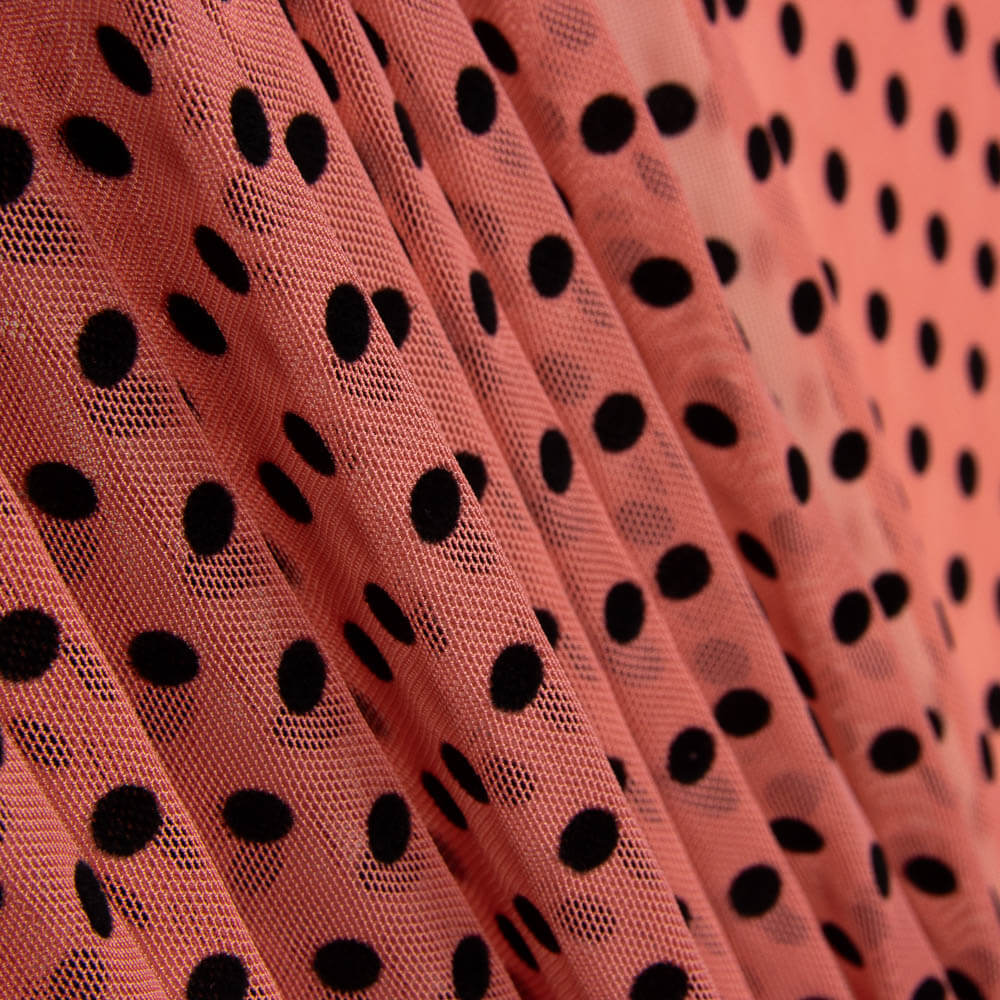 Tule Lycra Flocado Rosa - Ribes y Casals