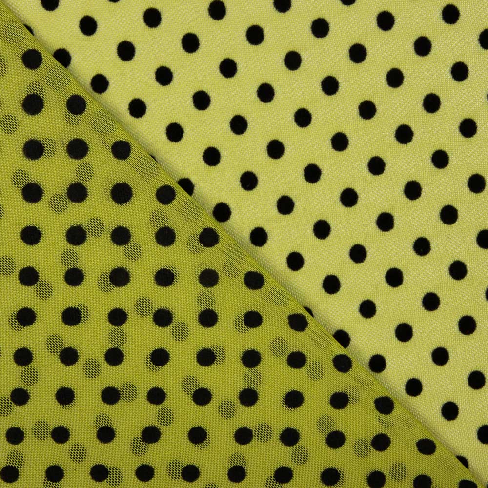 Tule Lycra Flocado Verde Limão - Ribes y Casals