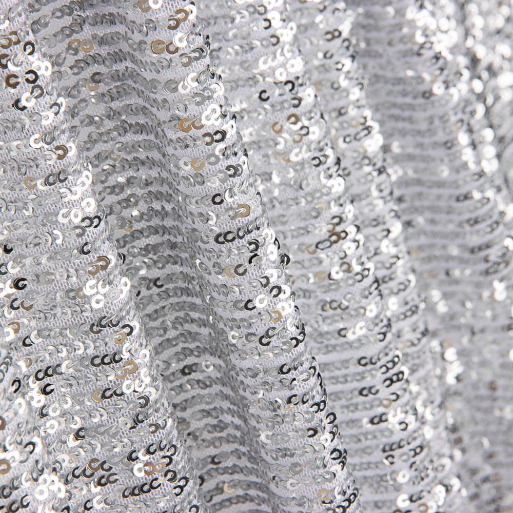 Tule Lycra Lantejoula Prata Claro - Ribes y Casals