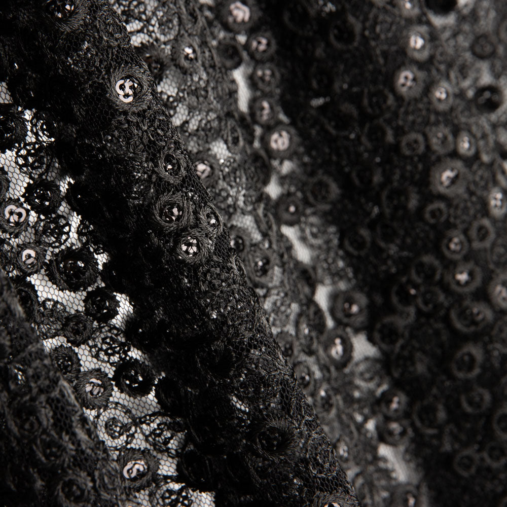 Flor Bordado Lantejoula Preto - Ribes y Casals