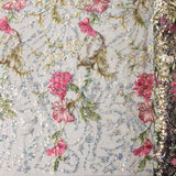 Tule Pedraria Bordado Floral Preto - Ribes y Casals