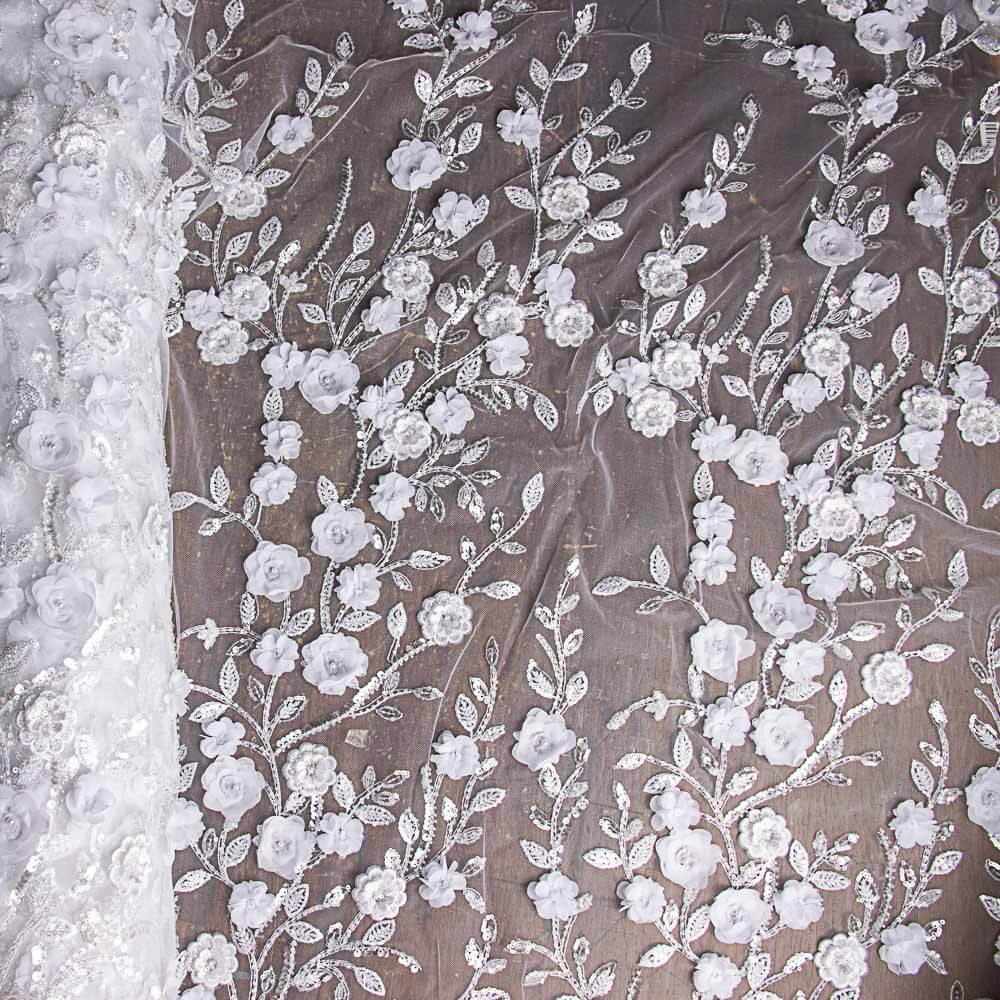 Tule Pedraria Noiva Flor Branca - Ribes y Casals