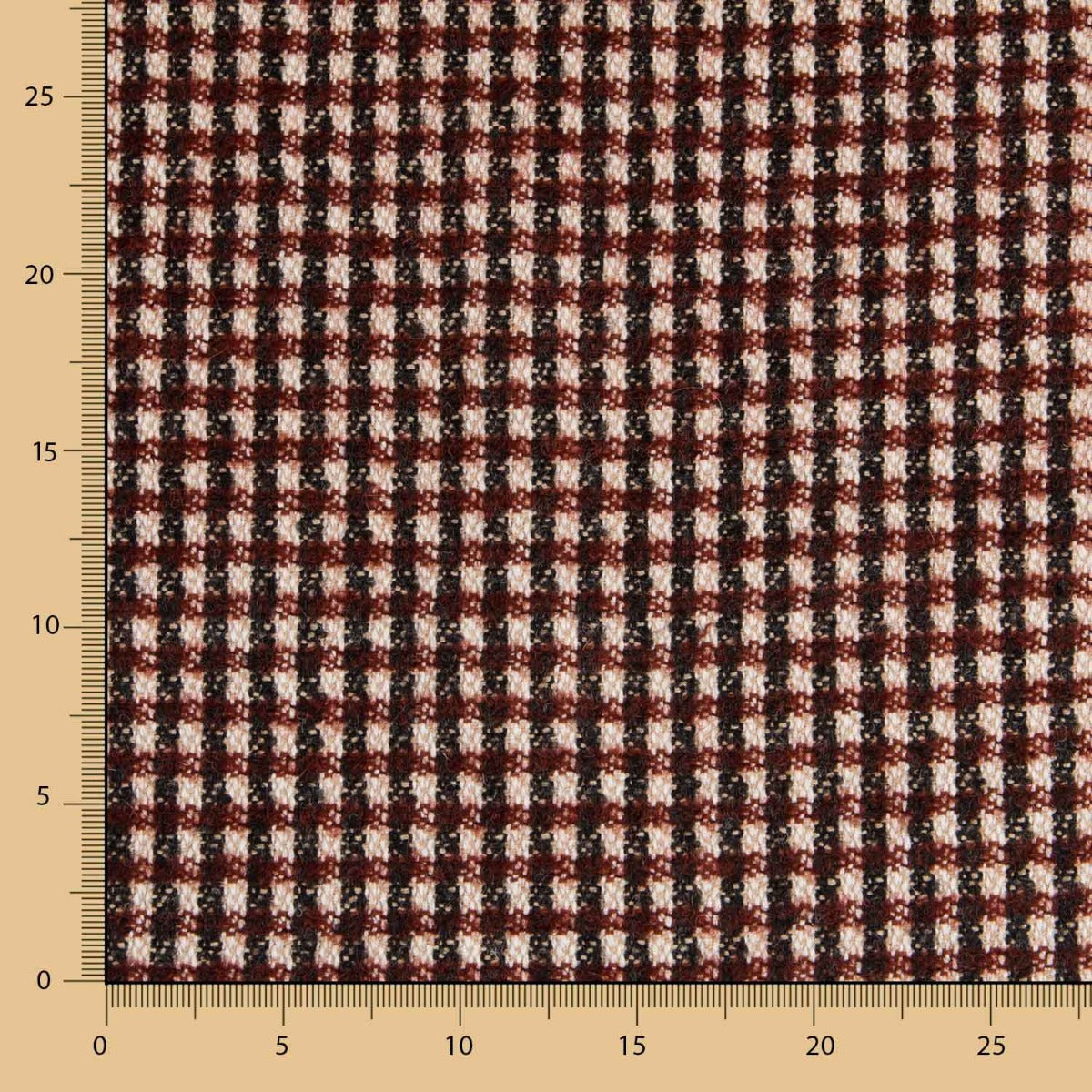 Tweed Lã Xadrez Castanho - Ribes y Casals