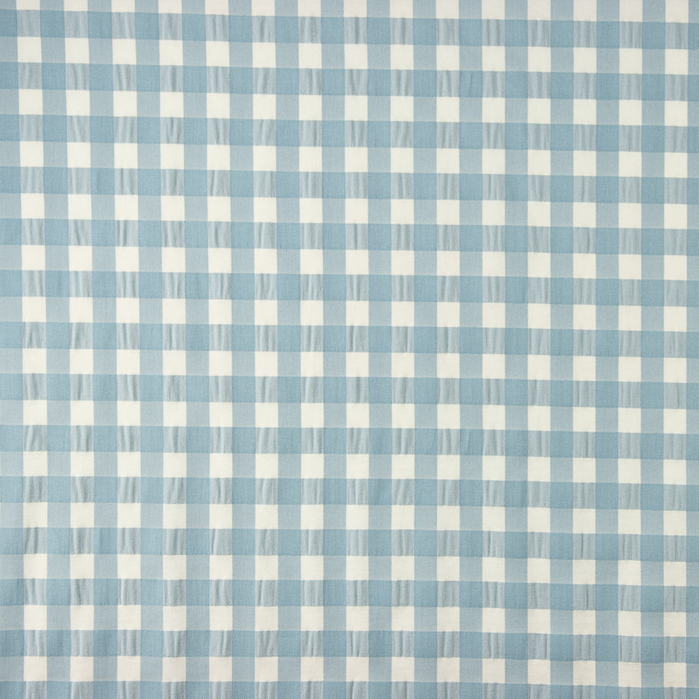 Algodão Seersucker Xadrez Maxi Báltico - Ribes y Casals