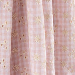 Vichy Bordado Suíço Seersucker Rosa - Ribes y Casals