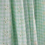 Vichy Bordado Suíço Seersucker Verde - Ribes y Casals
