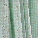 Vichy Bordado Suíço Seersucker Verde - Ribes y Casals